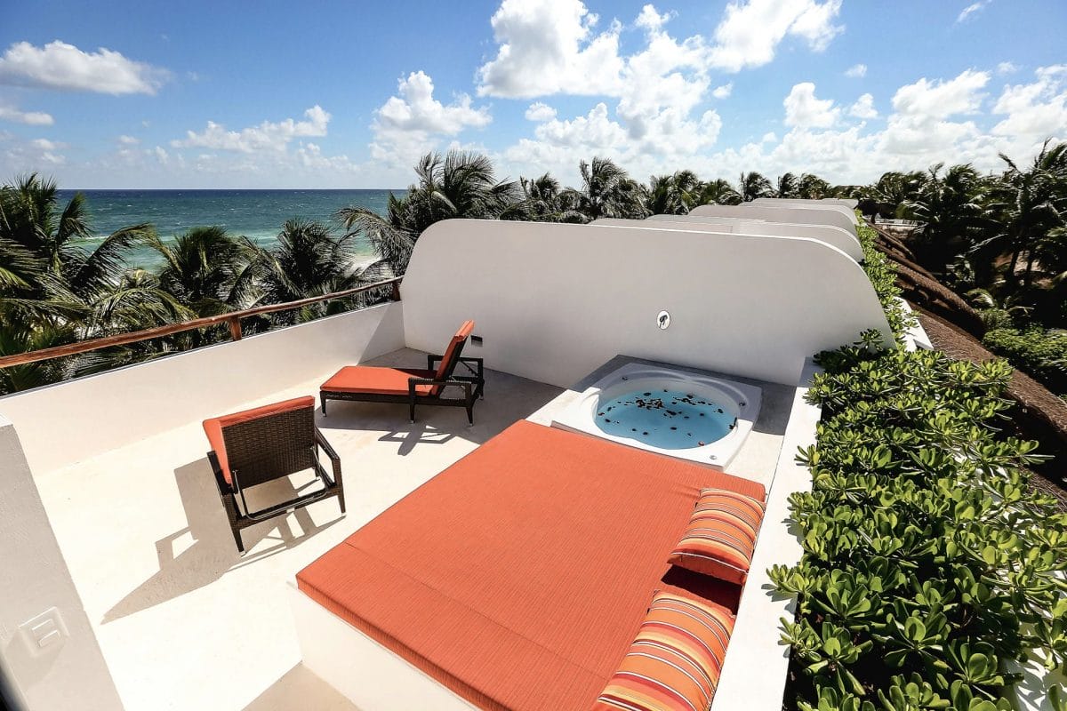 Private Rooftop terrace at the Beach Tulum Hotel