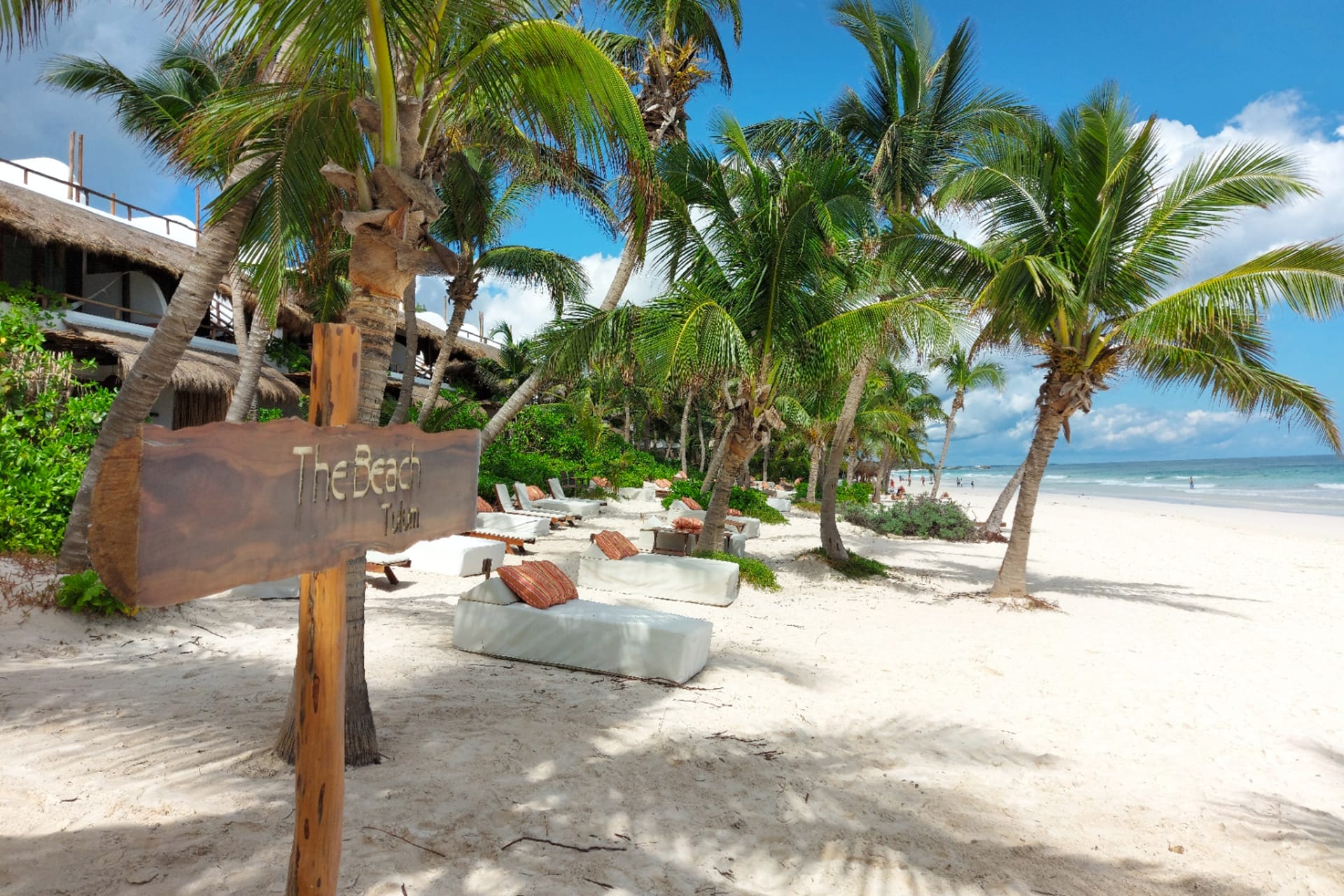 private beach at The Beach Tulum Hotel