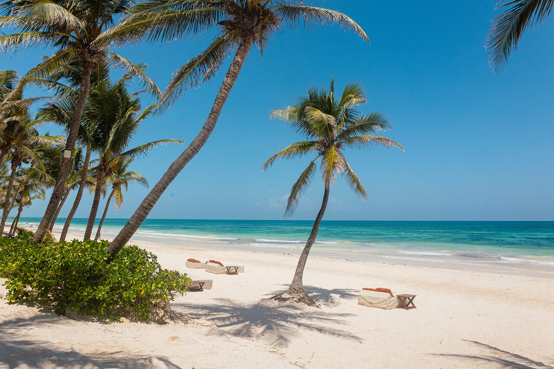 private beach at The Beach Tulum Hotel