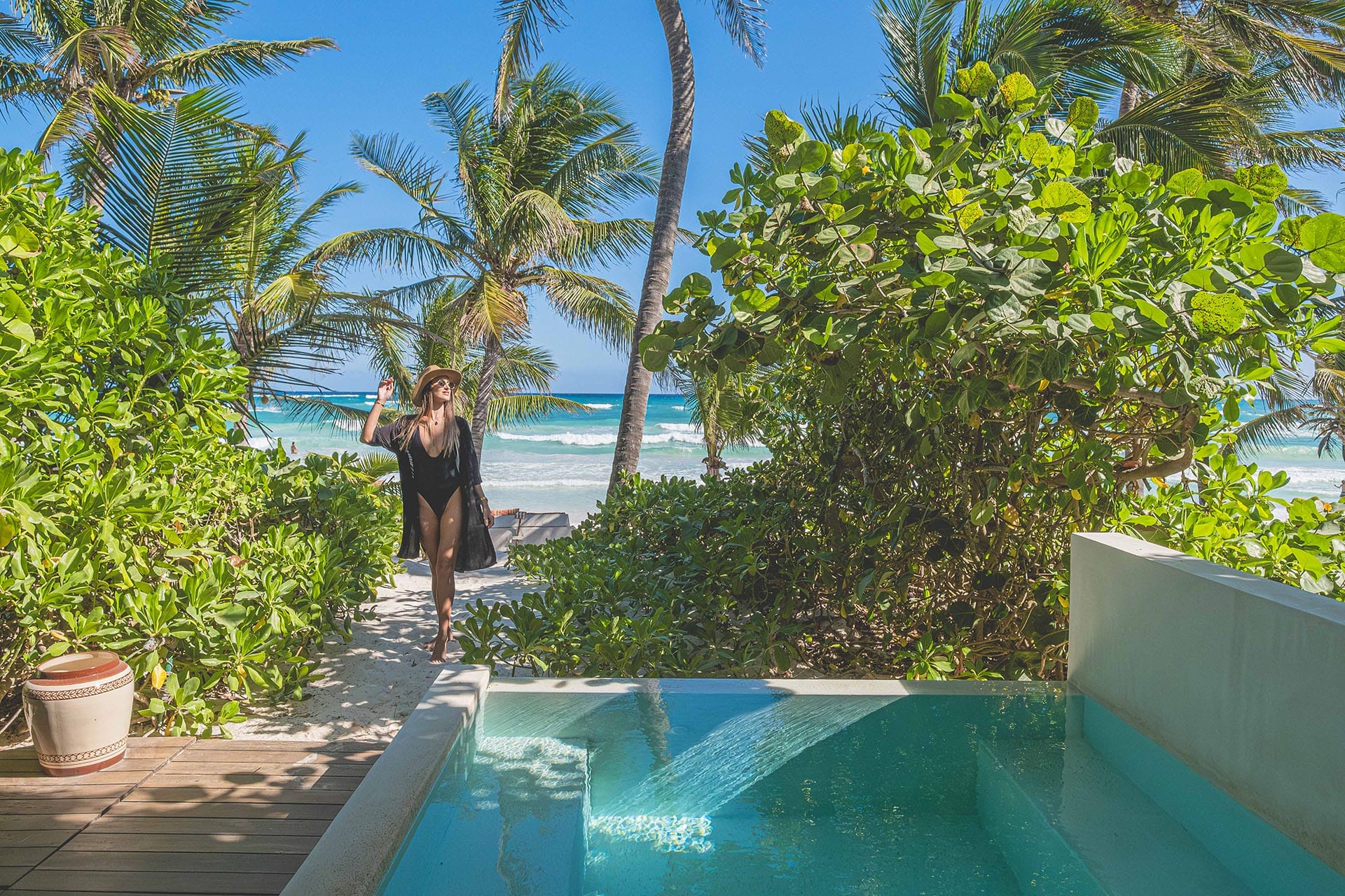 Deluxe beach front room at The Beach Tulum Hotel